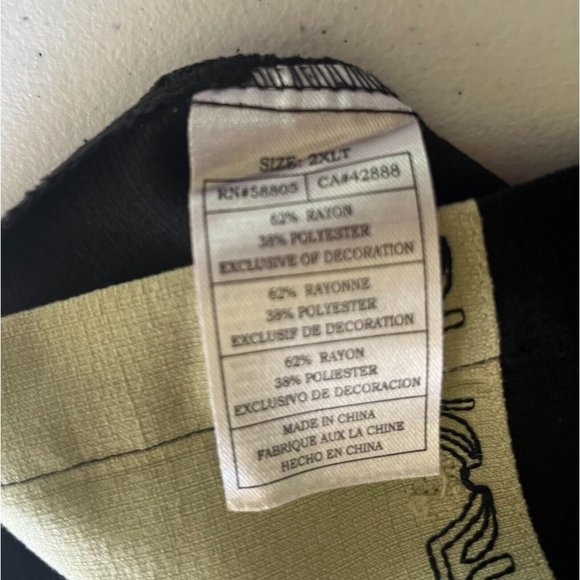 Cubavera Heritage Fit Shirt Mens 2XL vintage Black/Pistachio Rayon Button up - Picture 15 of 15